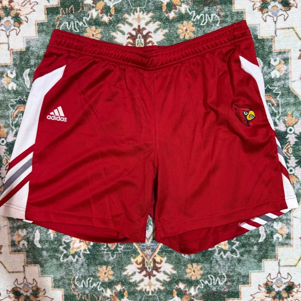 Adidas Louisville Cardinals Shorts Red Athletic Mens Size XL - Picture 1 of 5